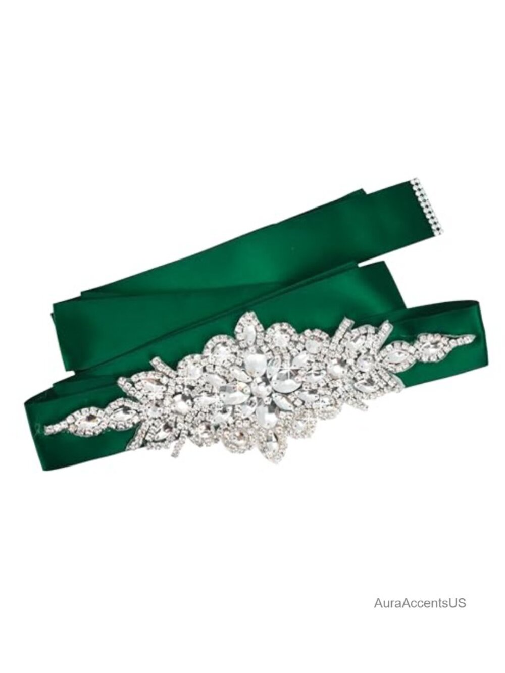 Handmade Satin Rhinestone Bridal Wedding Belt Sash for Dress